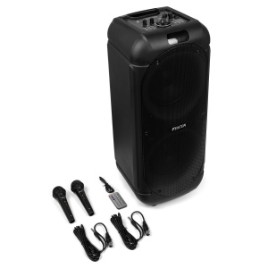 Fenton TRACK510 – Boxă portabilă cu acumulator, LED, 2x8", 160W, Bluetooth/USB/SD - Img 11
