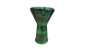 K&N Darbuka Egypt verde 22x43 cm – Darbuka orientală din aluminiu cu husă și față de rezervă, fabricată în Turcia