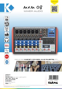 Karma MXM 08 Mixer Audio Profesional – 8 Canale cu Interfață USB și Bluetooth - Img 6