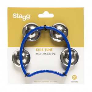 Stagg TAB-MINI/BK - Mini tamburina plastic semiluna albastra cu 4 clopotei
