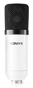 Vonyx CM300W Microfon de studio, condensator si filtru pop, USB, alb - Img 12