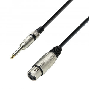 Adam Hall K3MFP1000 - Cablu microfon XLR mamă la jack 6,3 mm mono 10 m