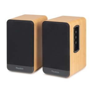 Audizio BS10 – Set 2 boxe Hi-Fi active de raft, 4", 40W RMS, Bluetooth 5.3, HDMI ARC, USB și MicroSD, Bamboo 100.373 - Img 6