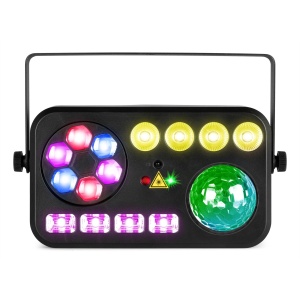BeamZ SHIMMER4 – Efect de lumini 6-in-1 cu laser și stroboscop, DMX, LED RGBW-UV 153.862 - Img 2