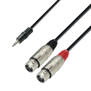 Cablu audio Adam Hall 3 STAR YWFF 0100 jack 3.5 mm - 2xXLR tata 1m