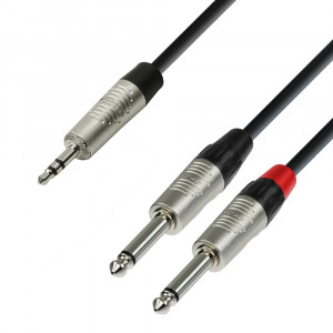 Cablu audio Adam Hall 4 STAR YWPP 0600 jack 3,5 mm stereo la 2 x 6,3 mm Jack mono 6 m