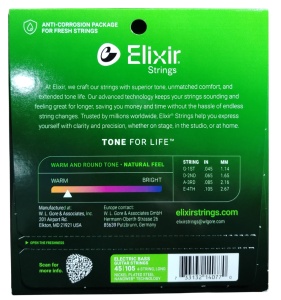 Elixir 14077 Medium (45-105) NW Long Scale Bass - Set Corzi Bas Nichelate cu Durabilitate Extinsă - Img 3