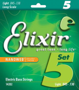 Elixir Nanoweb El Bass 5 Strings 45-130 - Set corzi chitara bass