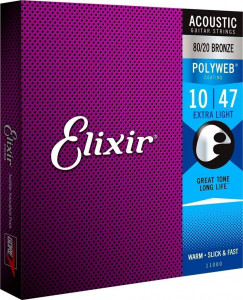 Elixir Polyweb Bronze 10-47 - Set corzi chitara acustica