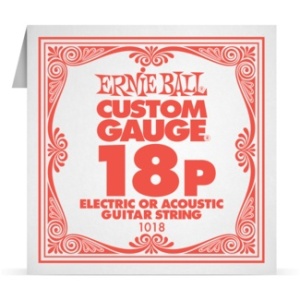 Ernie Ball Single Plain Steel 018P – Coardă pentru chitară acustică sau electrică