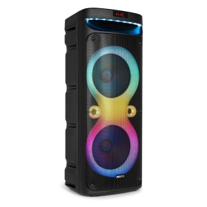 Fenton TRACK610 – Boxă portabilă cu acumulator, LED, 2x10", 240W, Bluetooth/USB/SD