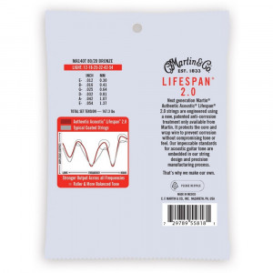Martin MA140T 80/20 Lifespan 2.0 Light - Corzi Chitara Acustica 12-54 - Img 2