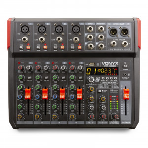 Vonyx VM-KG08 Mixer audio cu 8 canale, Bluetooth/DSP/USB