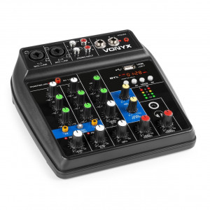 Vonyx VMM100 mixer audio cu 3 canale, USB/Bluetooth