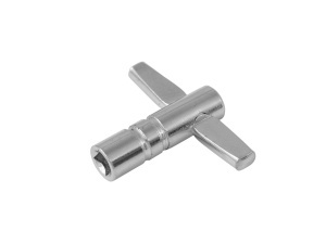 Dimavery STI-01 – Cheie pentru acordaj tobe, metalică, finisaj cromat, compatibilă cu tije pătrate