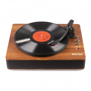 Fenton RP162D Pick-up cu carcasă din lemn, maro închis, Bluetooth/USB