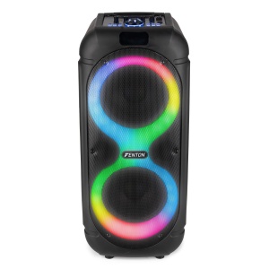 Fenton TRACK510 – Boxă portabilă cu acumulator, LED, 2x8", 160W, Bluetooth/USB/SD - Img 5