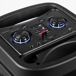 Fenton TRACK610 – Boxă portabilă cu acumulator, LED, 2x10", 240W, Bluetooth/USB/SD - Img 8