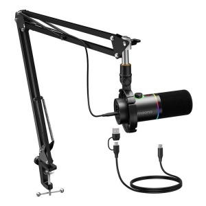Maono PD200XS Negru – Microfon Dinamic Profesional cu Conexiune Duală USB/XLR pentru podcast - Img 3