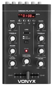 Mixer DJ STM500BT portabil cu Bluetooth, USB MP3 Player și 2 canale – ideal pentru evenimente live și DJ mobile - Img 1