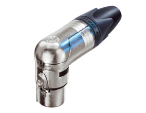 Neutrik NC3FRX - Conector XLR mamă cu 3 pini și unghi de 90°