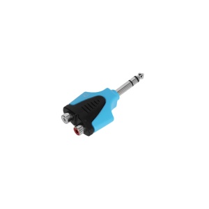 Adam Hall K4AYRF2JM3BLU Mufa adaptor 2RCA-Jack 6.3 stereo - Img 3