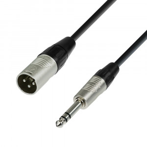 Adam Hall K4BMV0300 - cablu microfon XLR tată la jack 6.3 mm stereo 3 m