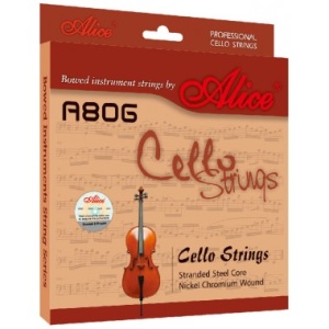 Alice A806, Corzi violoncel 4/4, miez oțel, nichel-crom, set 4 corzi