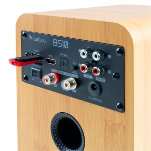 Audizio BS10 – Set 2 boxe Hi-Fi active de raft, 4", 40W RMS, Bluetooth 5.3, HDMI ARC, USB și MicroSD, Bamboo 100.373 - Img 10