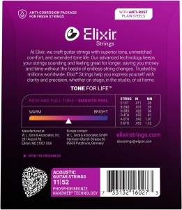 Elixir Nanoweb Ph/Bronze 11-52 - Set corzi chitara acustica - Img 2