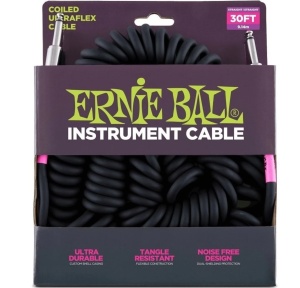 Ernie Ball 6044 Coil 9m – Cablu pentru instrument, cu fir spiralat, sunet clar și rezistență la coroziune - Img 1