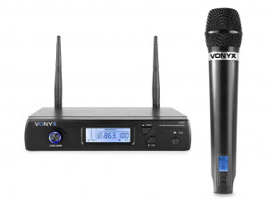 Sistem 2x microfoane fara fir UHF 16 canale Vonyx WM61 - Img 1