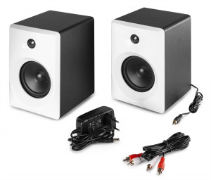 Vonyx SMN40W Set 2 monitoare de studio active, 4”, 50W RMS, alb - Img 2