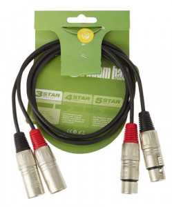 Adam Hall K3TMF0100 - cablu audio 2 x XLR tata la 2 x XLR mama 1m