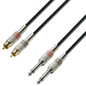 Adam Hall K3TPC0600 Cablu audio 2xRCA tata -2 Jack 6.3 6m