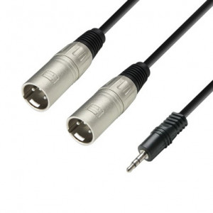 Adam Hall K3YWMM0300 - cablu audio Y 1xjack 3.5mm stereo la 2 x XLR tata 3m