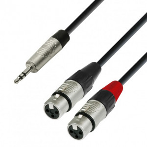 Adam Hall K4YWFF0180 cablu audio 1xjack3.5mm stereo - 2xXLR mama 1.8m