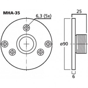 Adaptor filet exterior Monacor MHA-35 pentru hornuri si drivere