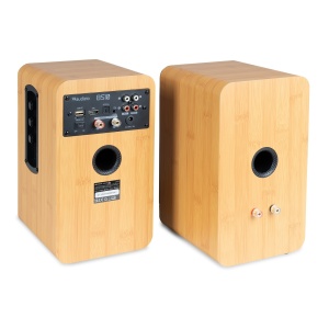 Audizio BS10 – Set 2 boxe Hi-Fi active de raft, 4", 40W RMS, Bluetooth 5.3, HDMI ARC, USB și MicroSD, Bamboo 100.373 - Img 7