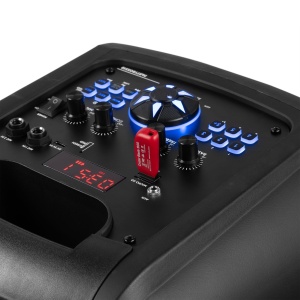 Fenton TRACK510 – Boxă portabilă cu acumulator, LED, 2x8", 160W, Bluetooth/USB/SD - Img 9