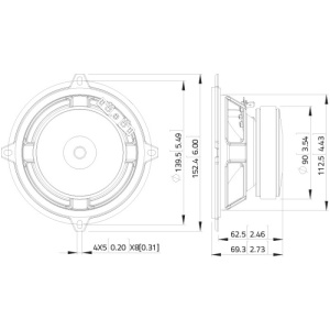 Lavoce WSF051.02 - Difuzor profesional 5", 60W AES, 8 Ohmi, ferită - Img 3