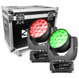 MHL1915 Set 2x Moving Head LED 19x 15W RGBW cu servieta - Img 1