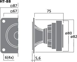 Tweeter Monacor HT-88 50 Watti, 8 ohmi