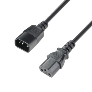 Adam Hall K3PLK0100 Prelungitor alimentare IEC C13 la C14 – Cablu de alimentare profesional 3 x 0.75 mm²
