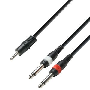 Adam Hall K3YWPP0600 - cablu audio Y 1xjack 3.5mm stereo la 2 x Jack 6.3 6m