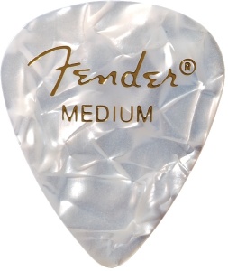 Fender 351 Shape Premium Celluloid White Pick Medium - Pene chitara Alb
