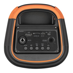 Fenton TRACK210 – Boxă portabilă cu acumulator, LED, 2x4", 100W, Bluetooth/USB/SD - Img 3