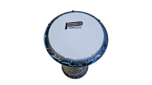 K&N Darbuka Egypt albastru desen 22x43 cm – Darbuka orientală din aluminiu cu husă și față de rezervă, fabricată în Turcia - Img 2