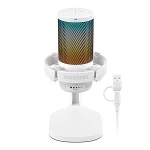Maono DGM20 Alb – Microfon de Gaming USB cu Control Tactil și Estetică Premium