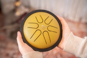 Meinl MSTD3G Sonic Energy Mini Steel Tongue Drum 6" – Do Major (C Major), Gold